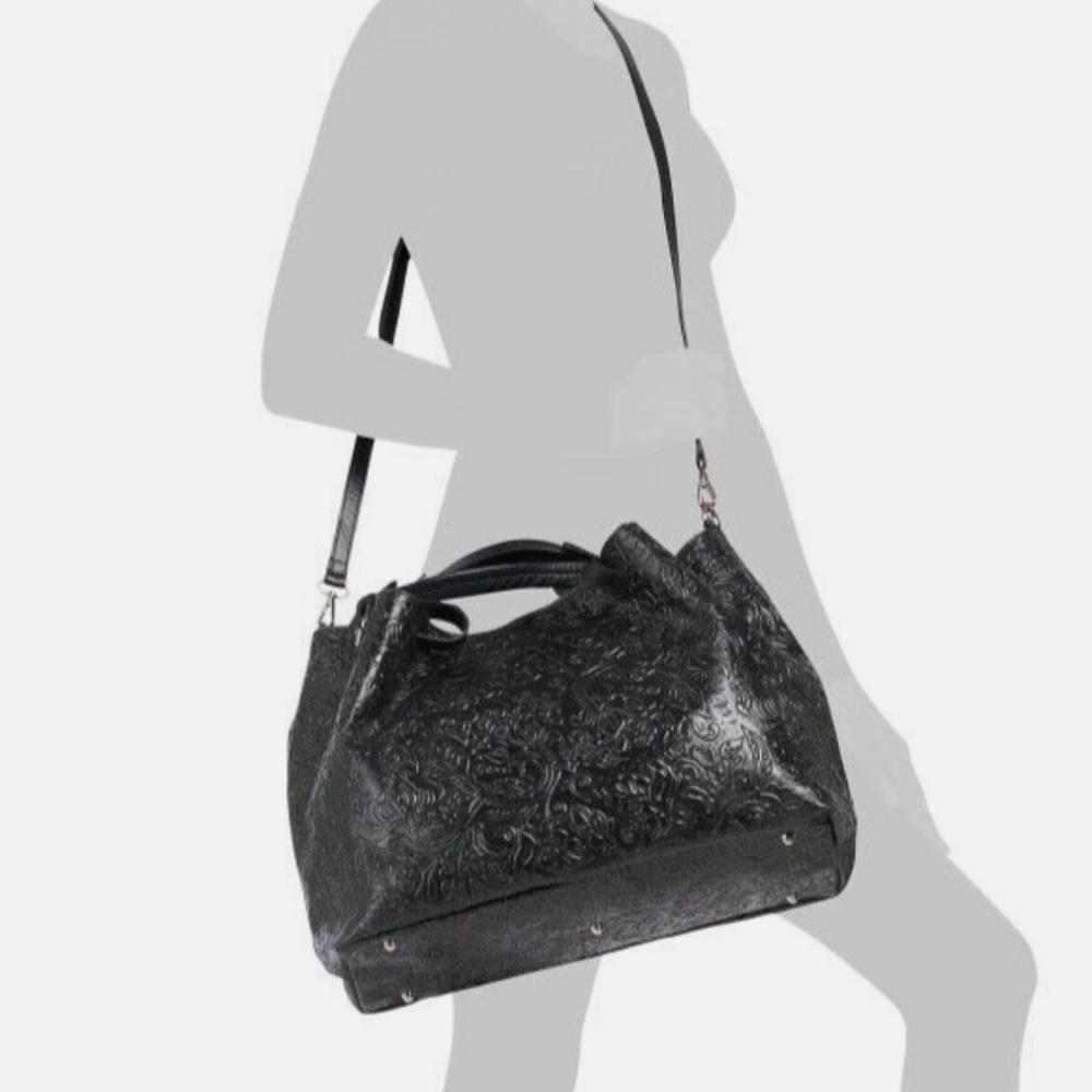 Isadora Italy ♣️Embossed Leather Tote Shoulderbag Crossbody ♣️ - Picture 8 of 15